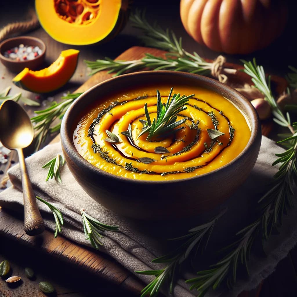 Zuppa di Zucca e Rosmarino