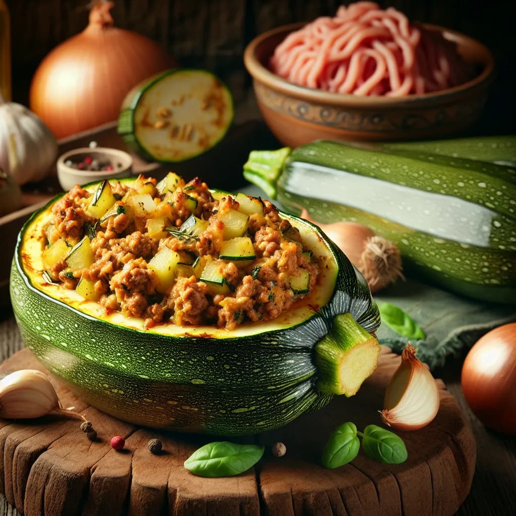 Gefüllte Zucchini mit Hackfleisch